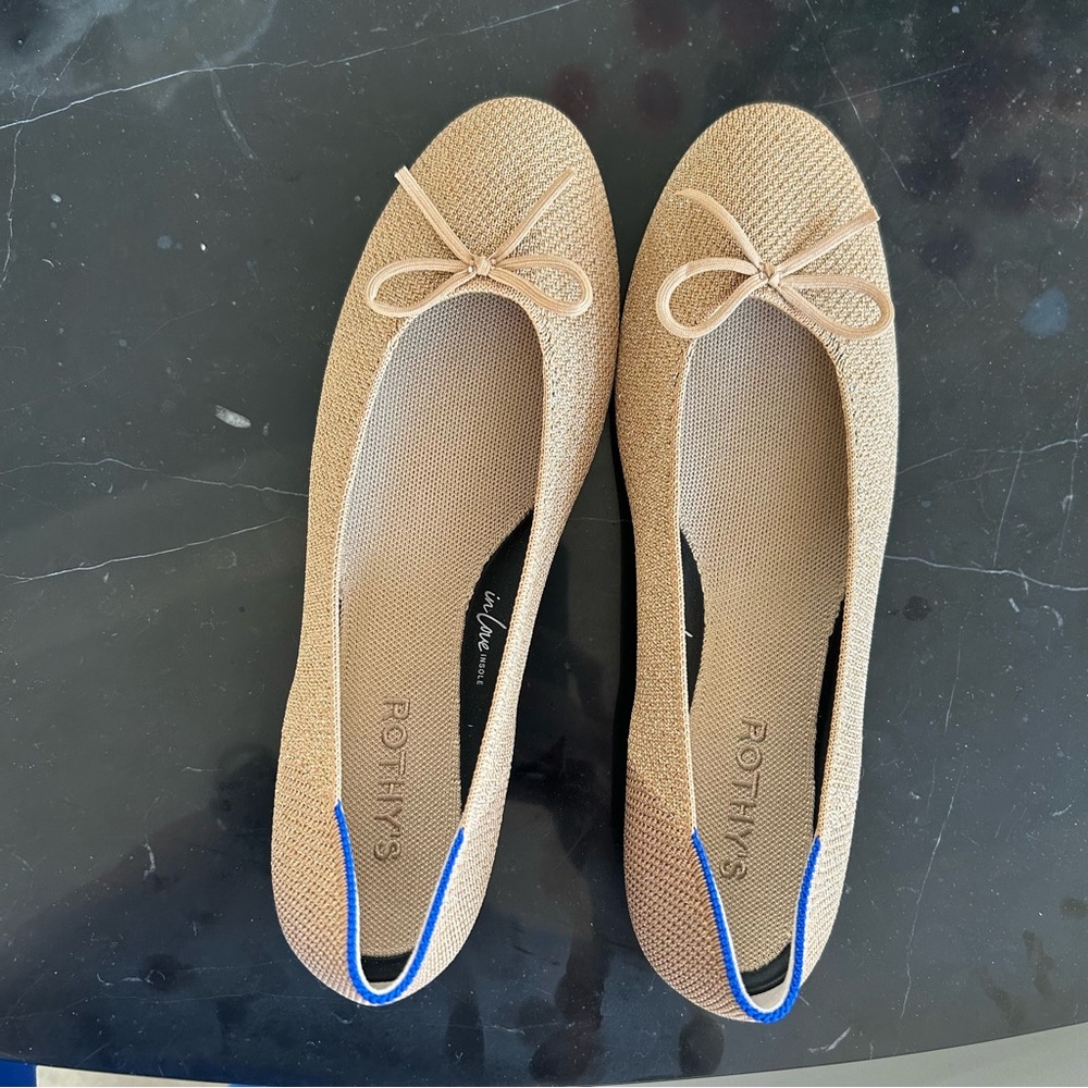 Rothy's Gold Women's Flats with Bow